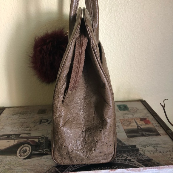 ALFRED ROTH Vintage Ostrich olive green SATCHEL - Picture 5 of 10